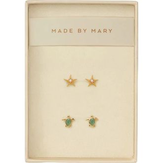 Made by Mary Low Tide Turtle Stud Earrings Set in Gold Vermeil at Nordstrom