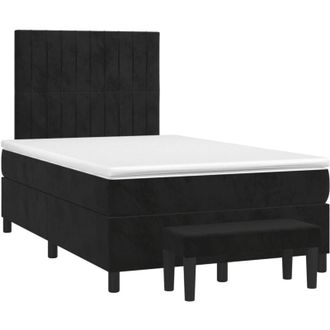 vidaXL Cama Box Spring Con Colch&oacute;n Terciopelo Negro 120x190 Cm Vidaxl