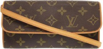 Louis Vuitton Tweedehands Canvas Louis Vuitton tassen - Dames - Vintage Schoudertas - Bruin - ONE Size - Vintage
