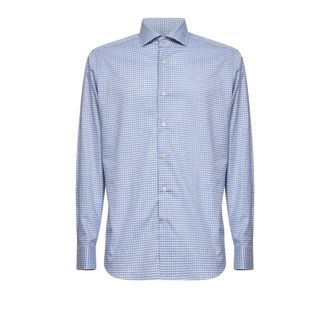 D4.0 Casual Shirts, male, Blue, Size: 4XL D4.0 Checked Cotton Shirt