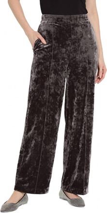 Lyssé Crushed Velvet Wide Leg Pants In Black