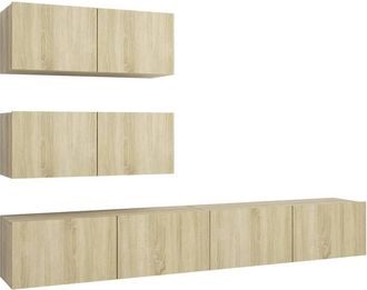 Berkfield Home 4 Piece TV Cabinet Set Sonoma Oak Engineered Wood in Light Brown