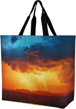 Generic Nature Tornado Tote Bag Reusable Grocery Shopping Bags Large Travel One Shoulder Handbag for Picnic Work