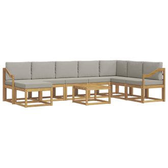 vidaXL Conjunto De Sof&aacute;s De Exterior 9 Pcs Blanco Y Gris Claro Vidaxl