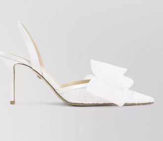 Mach & Mach leather lace slingback pumps