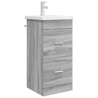 vidaXL Vanidad De Ba&ntilde;o Con Lavabo Sonoma Gris 42 X 40 X 84,5 Cm Vidaxl