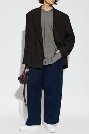 STUDIO NICHOLSON Wool Shirt Karst, Mens, Grey