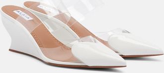 Alaia Ala&iuml;a Le Coeur patent leather wedge mules