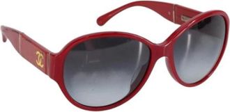 Chanel Pre-owned Accessories, female, Red, Size: ONE SIZE Pre-owned Plastic Sunglasses