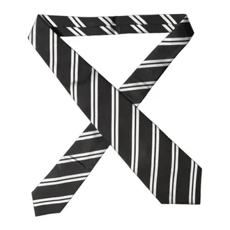 Dolce & Gabbana Striped Silk Adjustable Necktie - female - Dolce & Gabbana - Ties - Black - ONE SIZE - Accessories