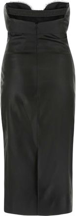 Saint Laurent Womens Dress Black Acetate Wool Silk