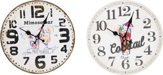 Trade Shop Trade Shop - Orologio In Legno Da Parete Analogico Vintage Drink Cocktail Cucina Casa 218700