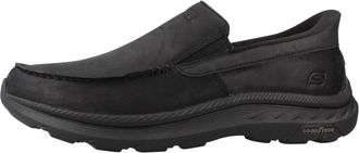 Skechers Pollard - Osgood - Heren - Loafers - Zwart - 45 EU - Leer - Schoenen