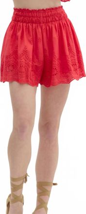Entro Eyelet Pull On Shorts In Red
