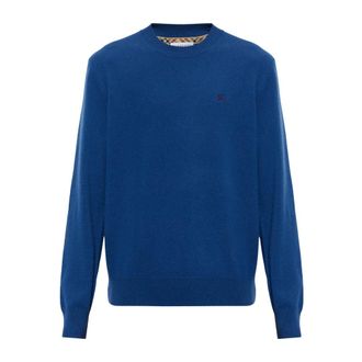 Burberry Truien & Vesten, Heren, Blauw, XL, Kasjmier, Cashmere Trui Clifford