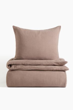 H&M Musselin-Bettw&auml;sche f&uuml;r Einzelbett - Beige