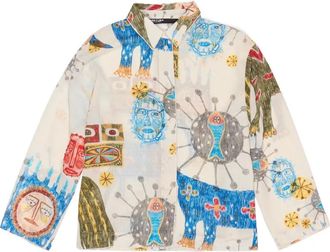 Bimba & Lola Straight blouse met textuur - Beige