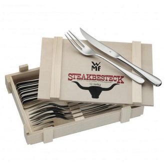 WMF Juego De Cubiertos Para Bistec En Caja De Madera 12 Uds. 12.8023.9990 - Wmf