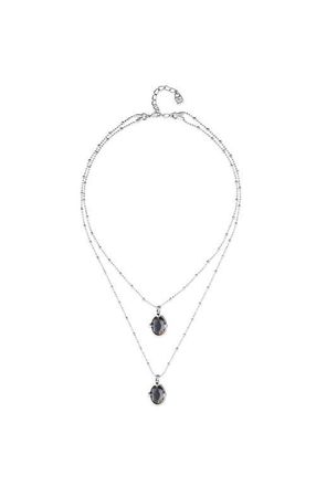UNOde50 Double Necklace Plated in Sterling Silver and Small Faceted Crystals at Nordstrom