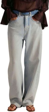 Free People Truro Relaxed Wide Leg Jeans in Beach Please at Nordstrom, Size 28