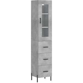 vidaXL Credenza Grigio Cemento 34,5x34x180 cm in Legno Multistrato - Vidaxl