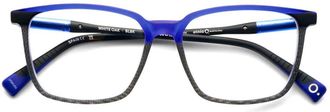 Etnia Barcelona White Oak Rectangular Eyeglass Frames in Vibrant Blue