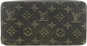 Louis Vuitton Pre-owned Monogram Denim Long wallet (bi-fold) - Dames - Vintage Accessoires - Zwart - ONE Size - Denim - Vintage