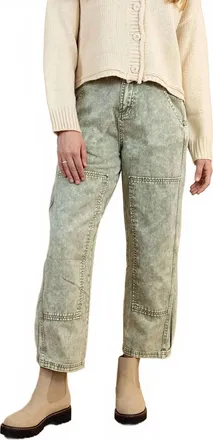 So Me Jayne Barrel Jeans In Light Olive