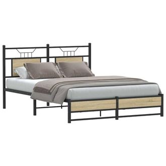 Berkfield Home Bed Frame without Mattress Sonoma Oak 137x190 cm Engineered Wood in Brown