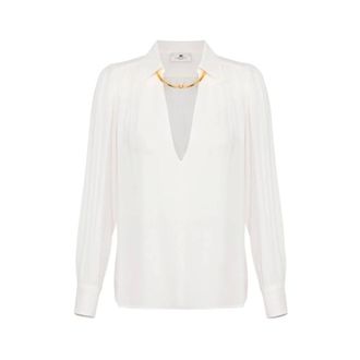 Elisabetta Franchi Blouse in georgette fabric with jewel detail