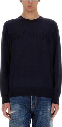 Dsquared2 Crewneck Pullover - Heren - Ronde hals truien - Blauw - XL - Truien & Vesten