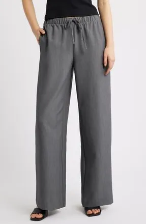 Open Edit Icon Pull-On Wide Leg Pants in Grey Magnet at Nordstrom Rack, Size X-Small