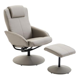 HOMCOM Homcom - Sill&oacute;n Relax Con Reclinaci&oacute;n Hasta 145&deg; Giratorio 360&deg; Con Reposapi&eacute;s