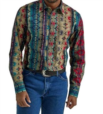 Wrangler Hecotah Aztec Snap Shirt In Multiple