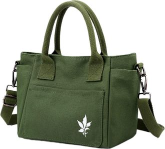 Generic Ladies Shoulder Bag Large Capacity Canvas Bag Casual Handbag Bag Work Class Handbag Womens Shoulder Handbags (Green, One Size)