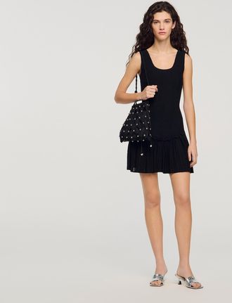 Sandro Short knit dress with ruffle