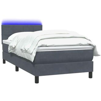 vidaXL Cama Box Spring Con Colch&oacute;n Terciopelo Gris Oscuro 80x210 Cm Vidaxl