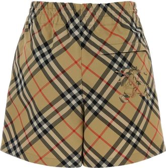 Burberry Womens Embroidered Canvas Shorts Sandipcheck Exterior: Polyester Pantaloni Trousers
