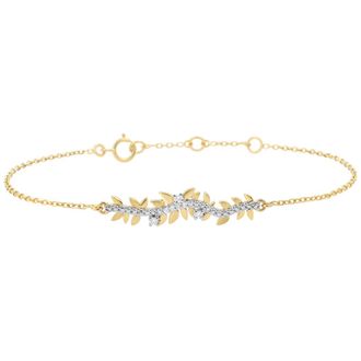Edenly Armband Verzauberter Garten - K&ouml;nigliches Blattwerk - Gelbgold und Diamanten - 18 Karat