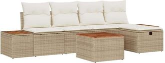 vidaXL Vidaxl - Conjunto De Sof&aacute; De Jard&iacute;n 6 Pcs Beige 55 X 62 X 69 Cm