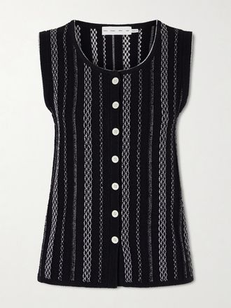 Proenza Schouler Gilet In Maglia Jacquard A Righe Alyna - Nero