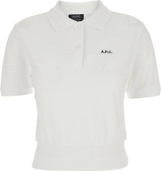 A.P.C. Oc&eacute;ane Polo Shirt - Dames - Polos - Wit - S - Katoen - Tops
