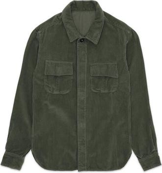 Fortela Short Corduroy Overshirt in Green at Nordstrom, Size 50 Eu