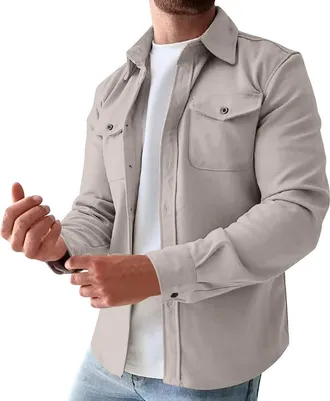 Generic Mens Casual Long Sleeve Shirts Button Down Fit Top Autumn and Winter New European and American Mens Wear Youth Casual Mens Shirts Polished Menss White