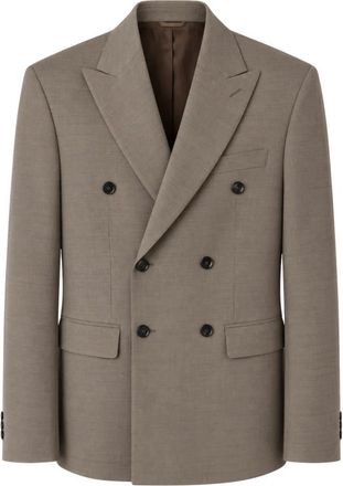 Amaranto Dubbelrijige blazer met piek revers - Heren - Blazers - Bruin - S - Wol - Jassen
