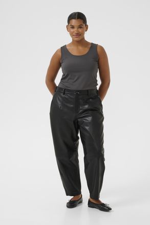 Kaffe Curve Leren broek KCtera Leren broek Loose fit black