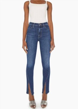 Mother Womens The Rascal Sliced Up Sneak Jeans In Mind Games