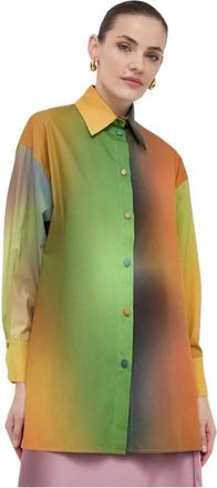 Silvian Heach Ombre Katoenen Shirt - Dames - Overhemden - Veelkleurig - M - Katoen - Overhemden