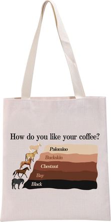 Generic PYOUL Horse Lover Gift How Do You Like Your Coffee Tote Bag Horse Lady Handbag Horse Mom Gift for Cowgirl (Like Your Coffee Tote)