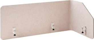 Beliani Panel Separador Esquinero Pet Panel Pantalla Ac&uacute;stica Oficina 120 X 60 X 50 Cm Beige Foldy